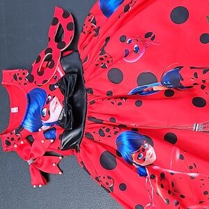 Miraculous Ladybug 4T Toddler Fancy Dress. Red come with face mask and bow.